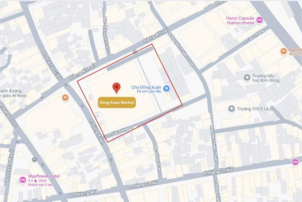 An illustrative image representing Dong Xuan Market map